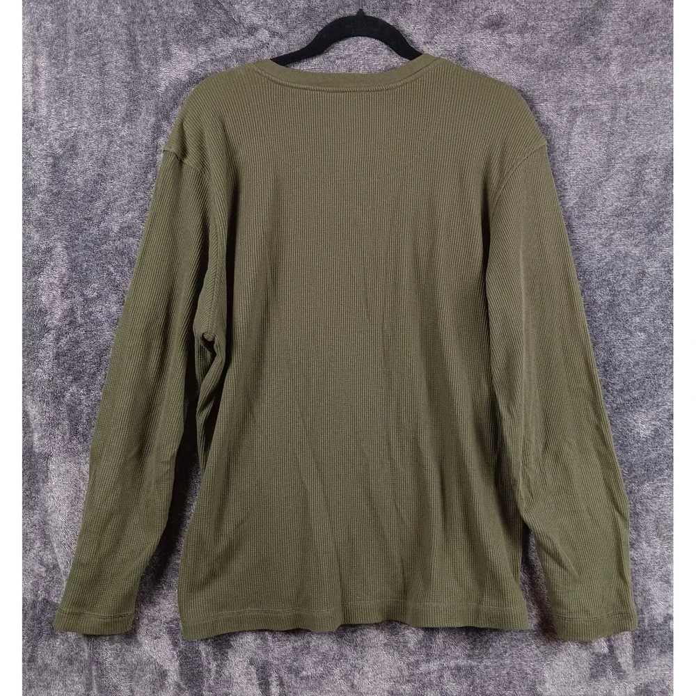 Tommy Bahama‎ Men's Olive Green Long Sleeve Waffle Knit Dexter Kill Shirt